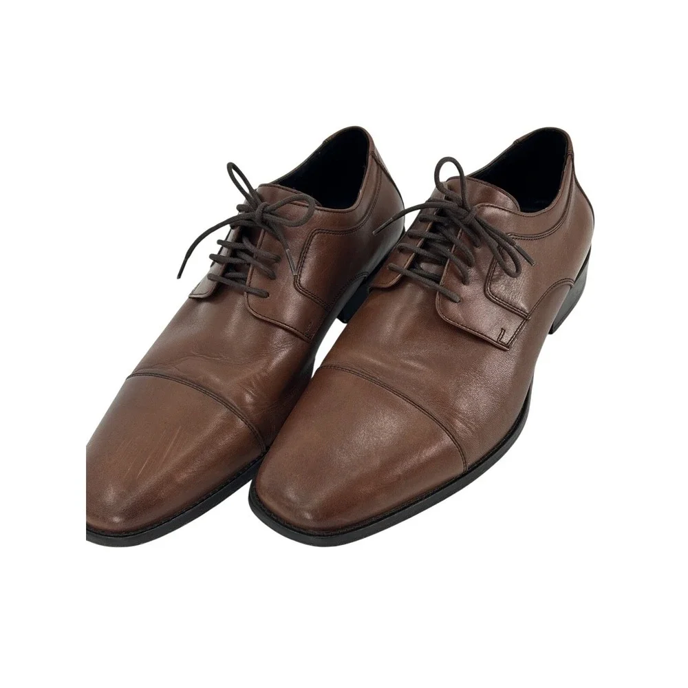 Johnston & Murphy Mens Brown Leather Cap Toe Oxford‎ Dress Shoes 24-9150